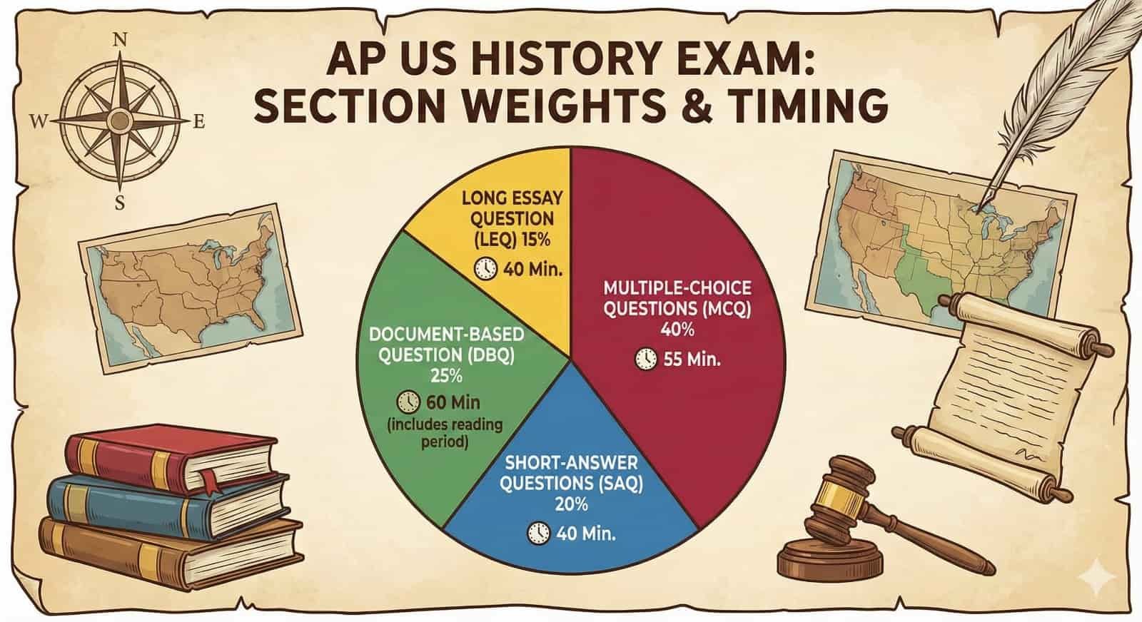 APUSH exam section weights chart